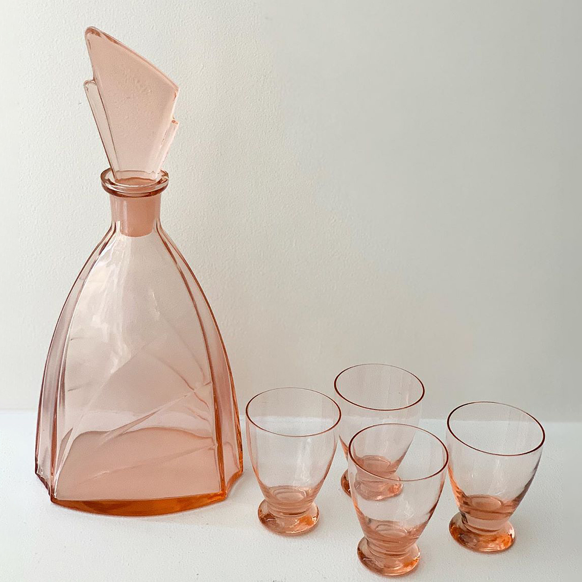 Vintage pink glass set