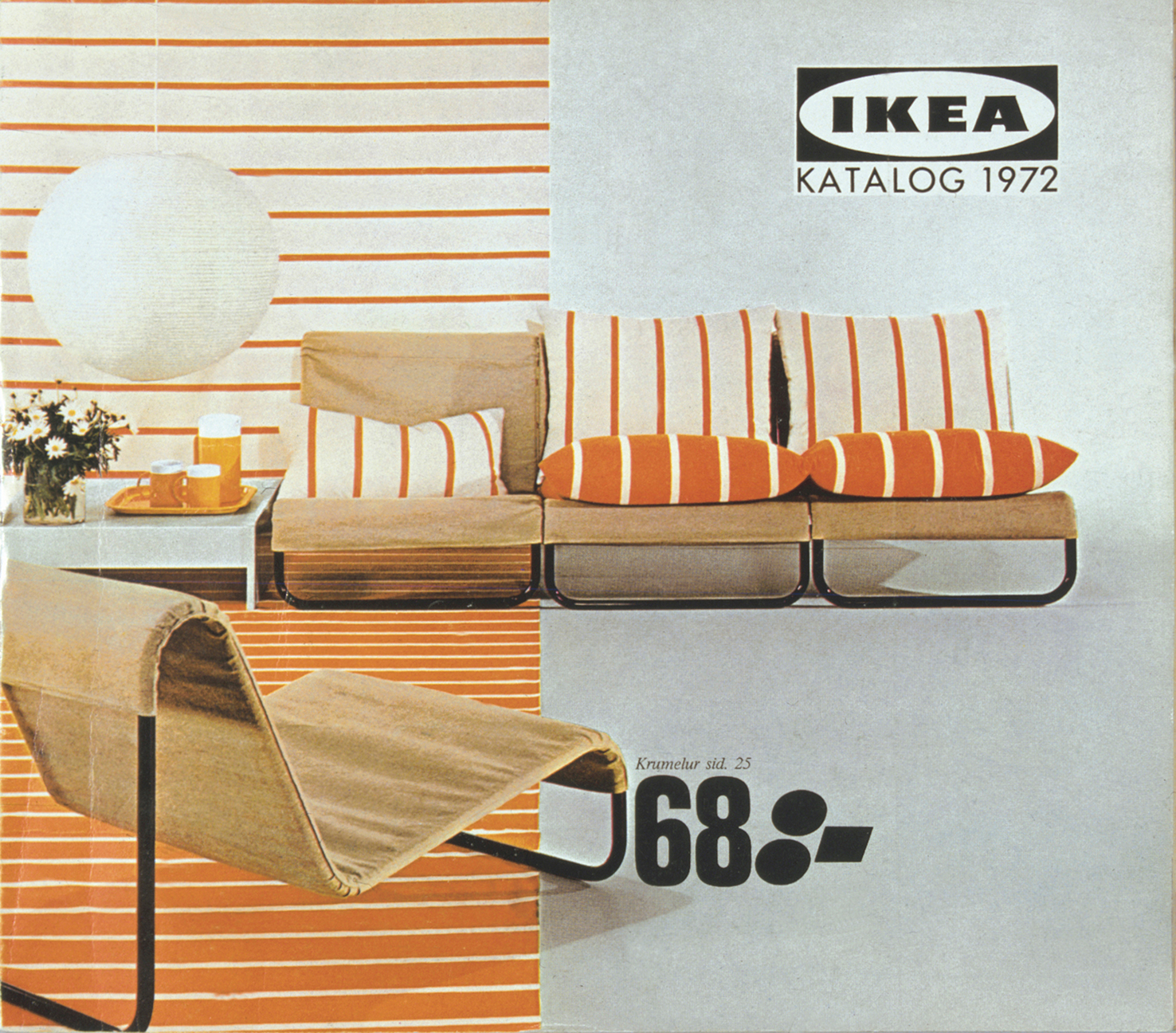 old ikea catalogue featuring orange stripes
