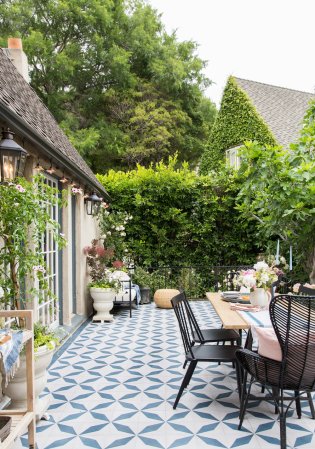 blue tile patio