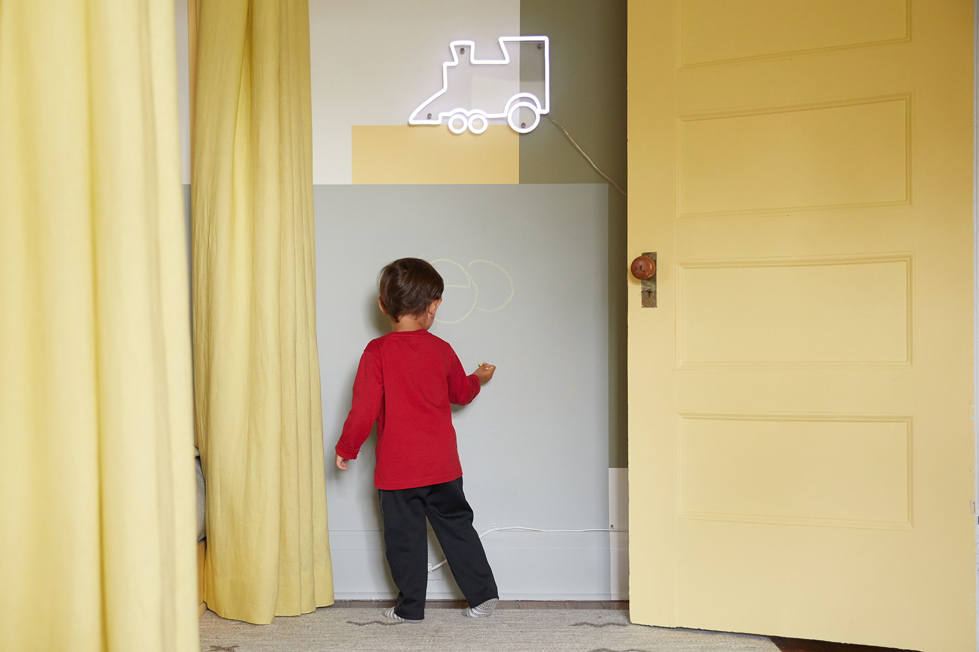 Gray and Yellow Kids Room