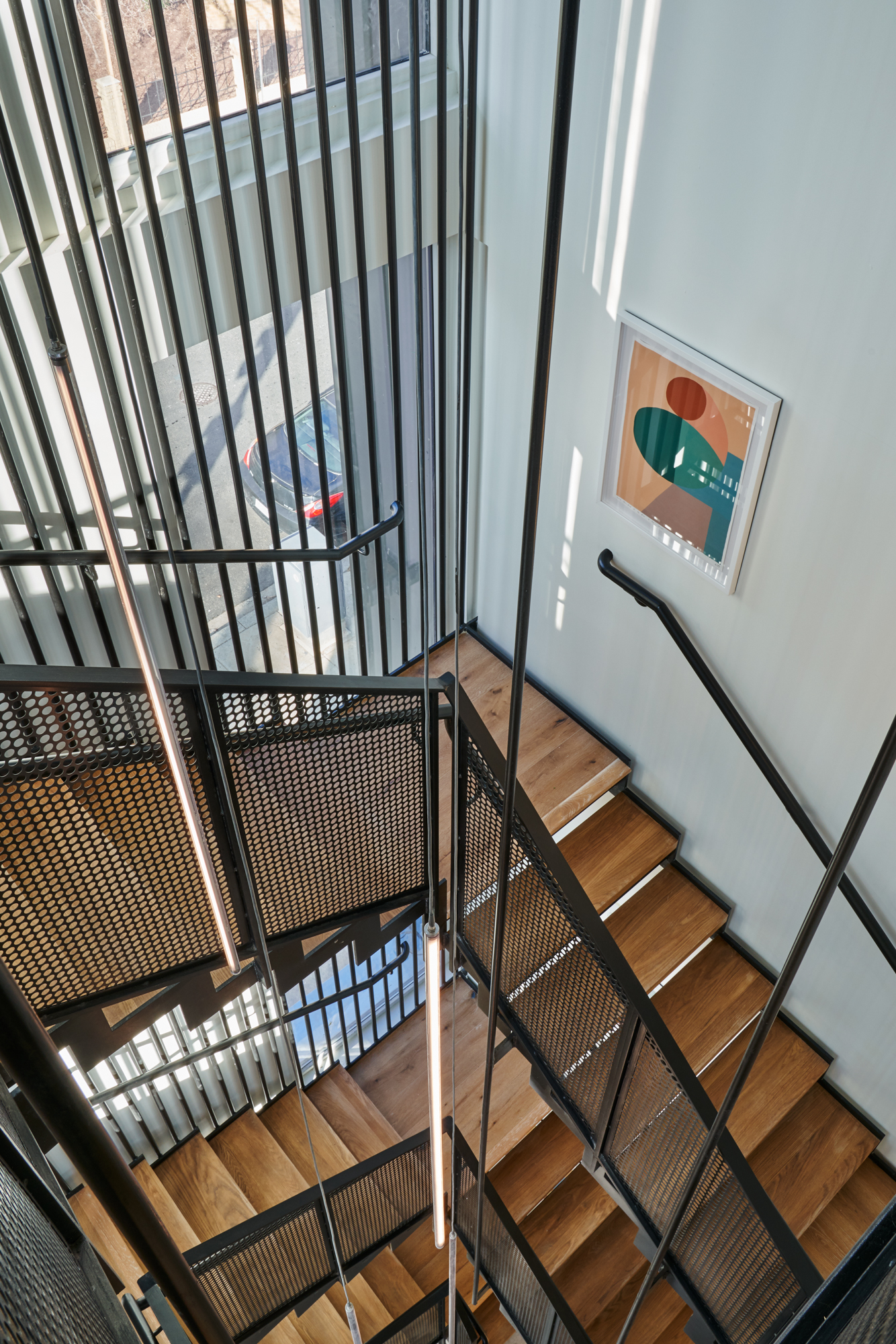 contemporary staircase looking down