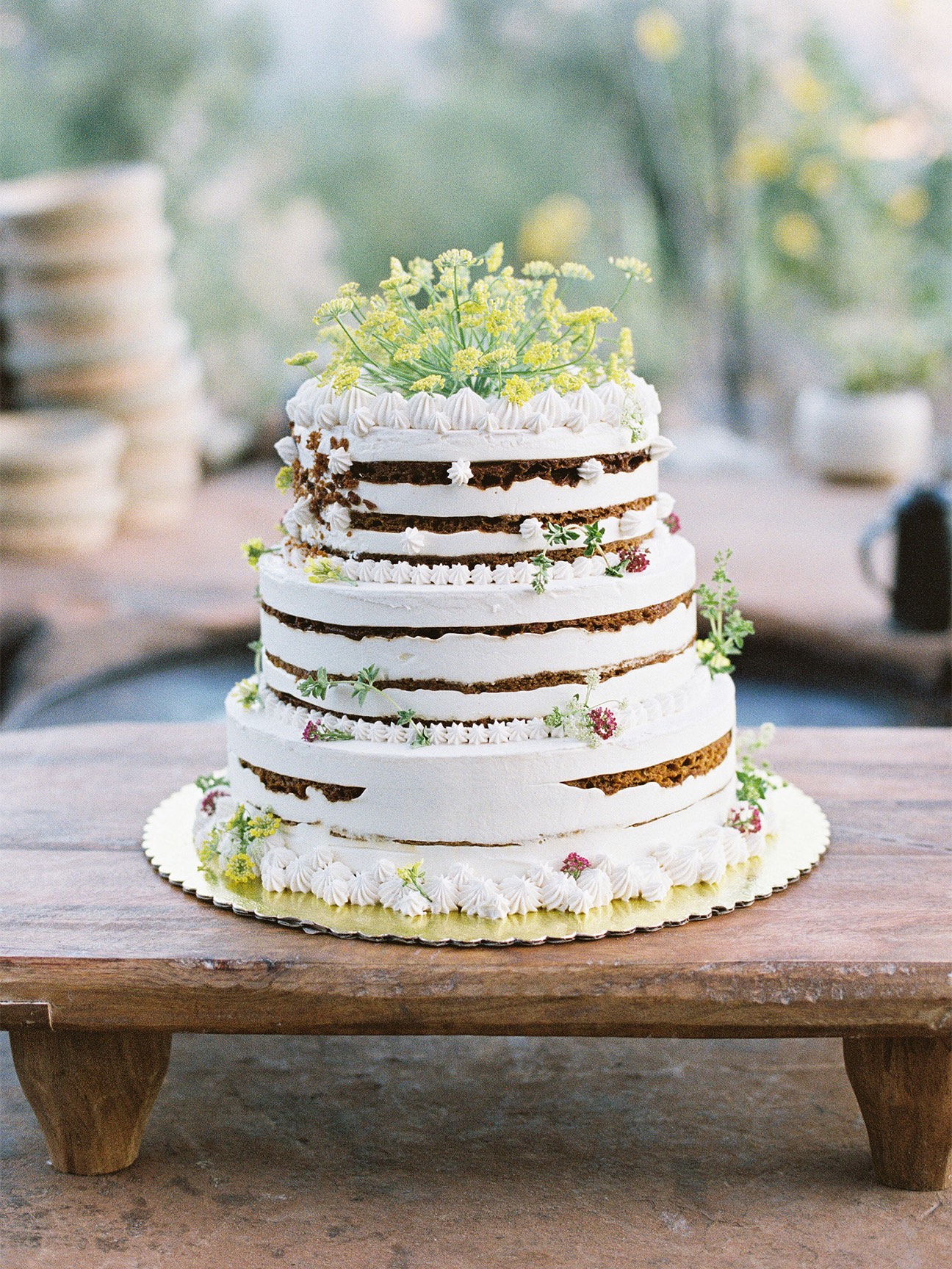 White wedding cake