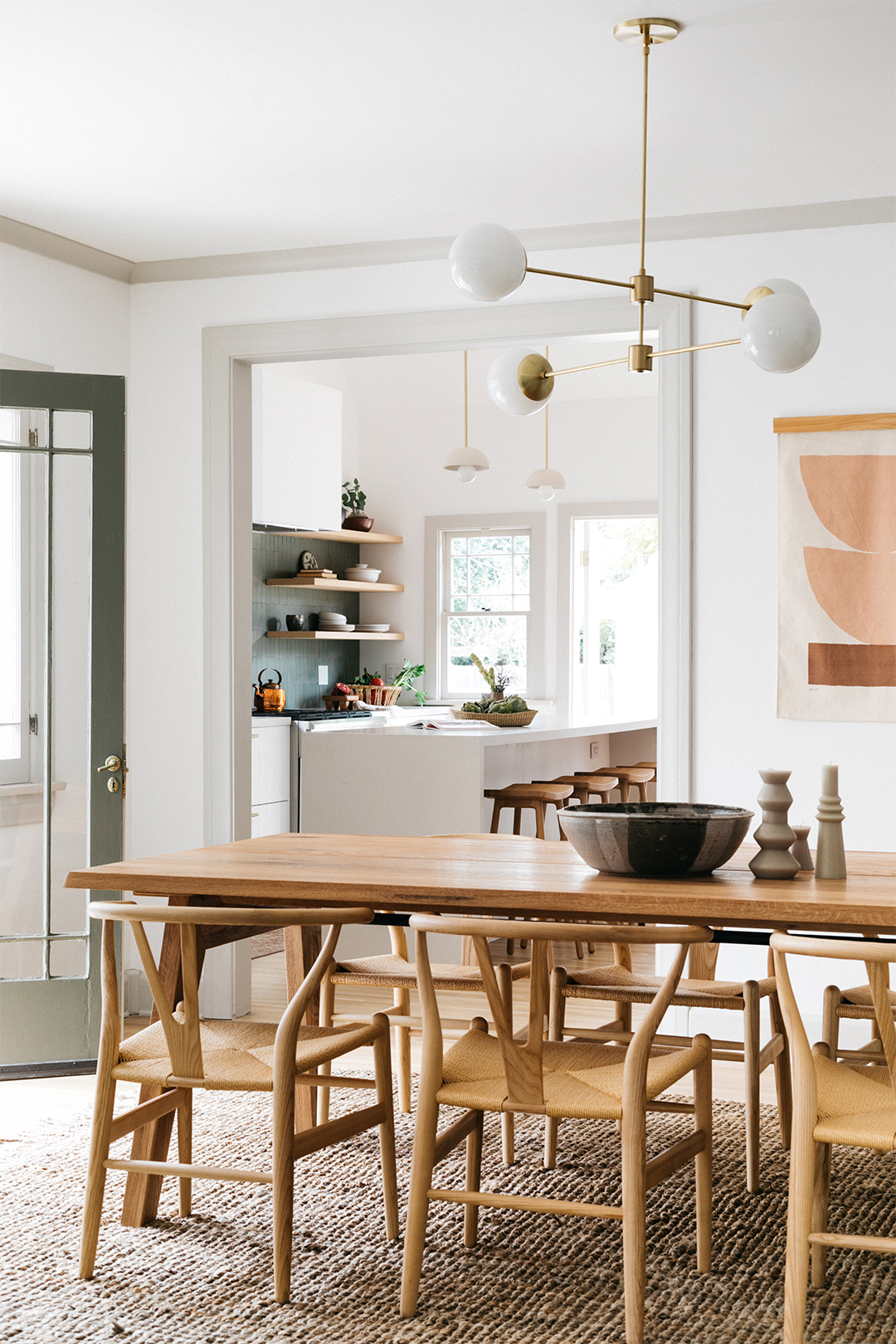 dining table looking into kitchen