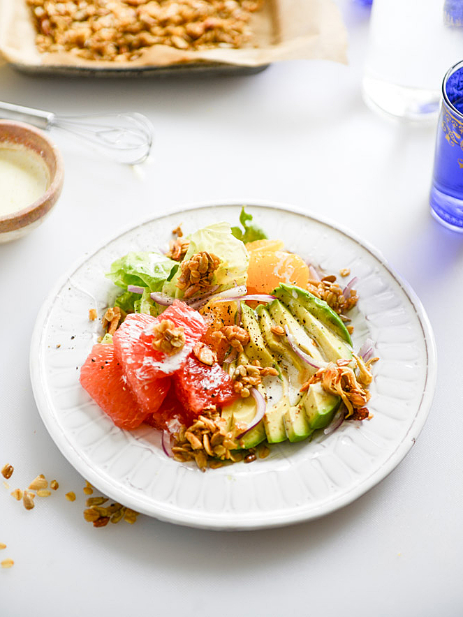 Salad with grapefruit