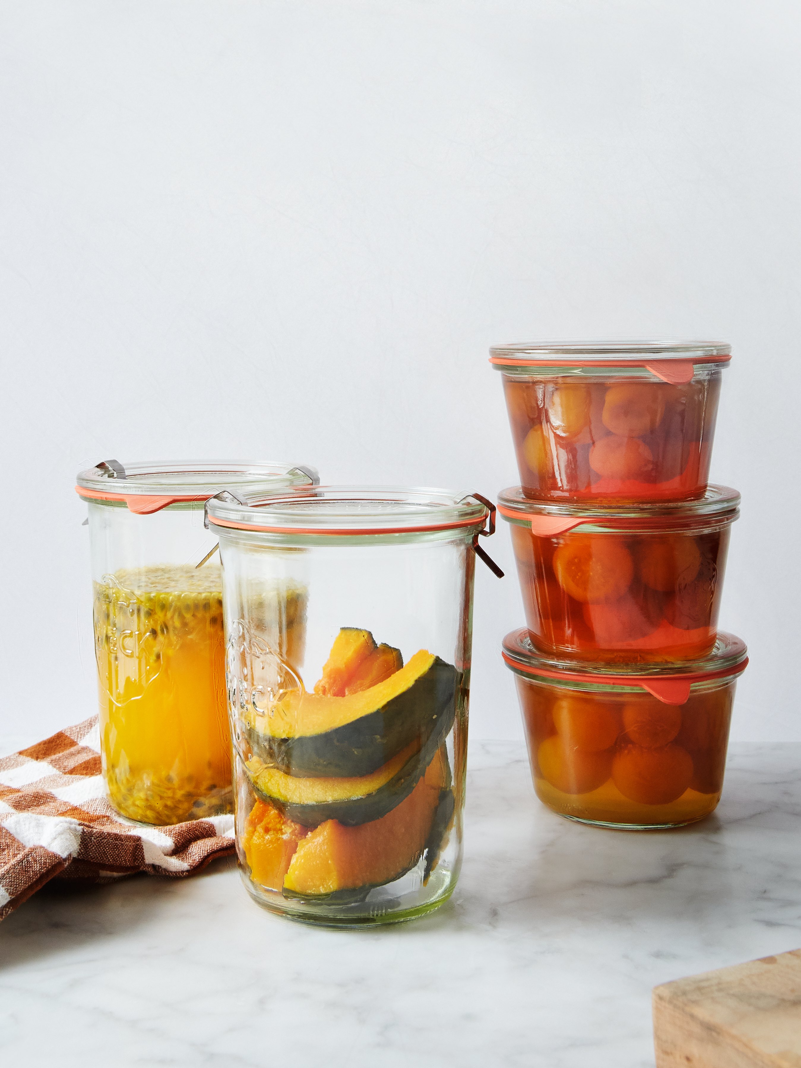 Assorted foods in jars