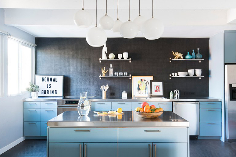 blue kitchen