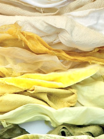 Pale yellow and light green fabrics