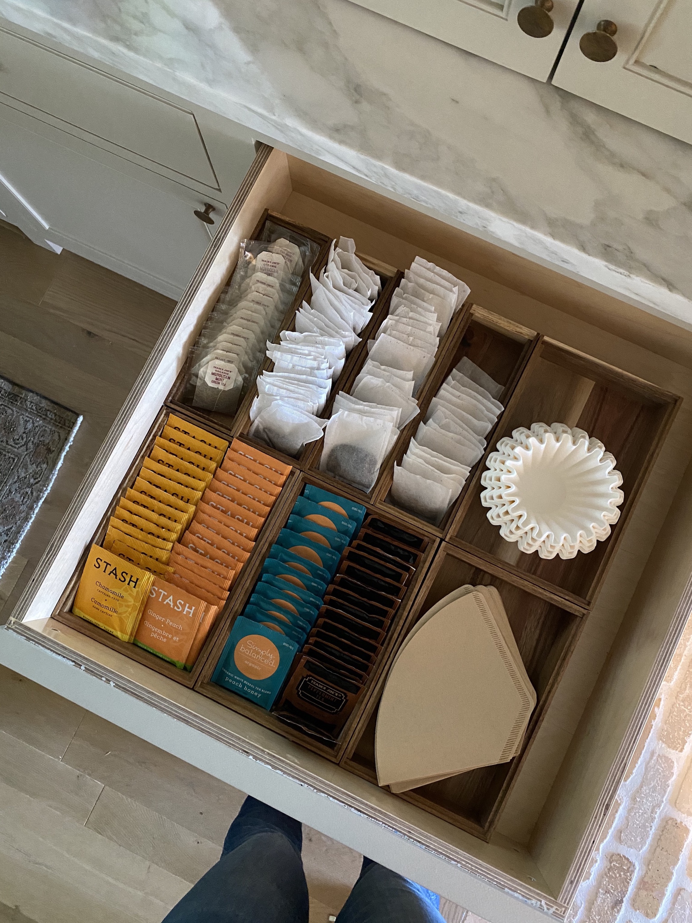 tea and coffee station drawer