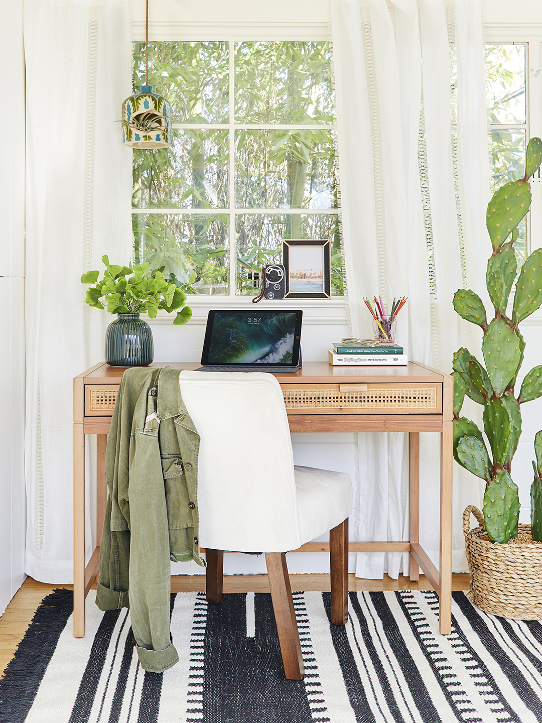 Home office with plants