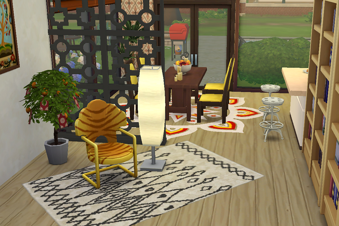 Corner with chair and lamp in The Sims