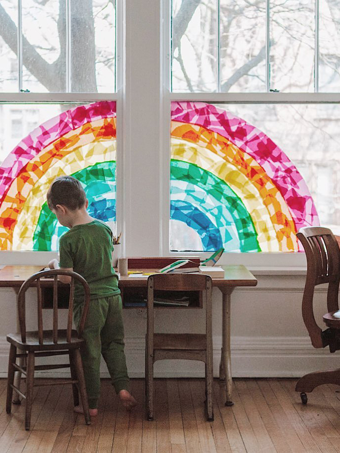 Rainbow in window