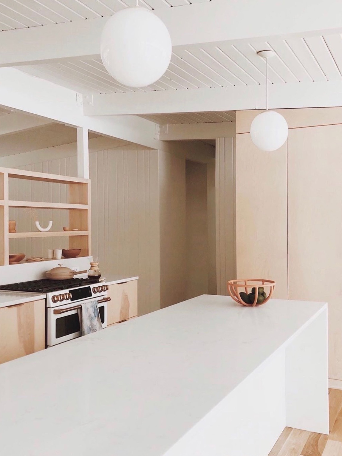 white and wood kitchen