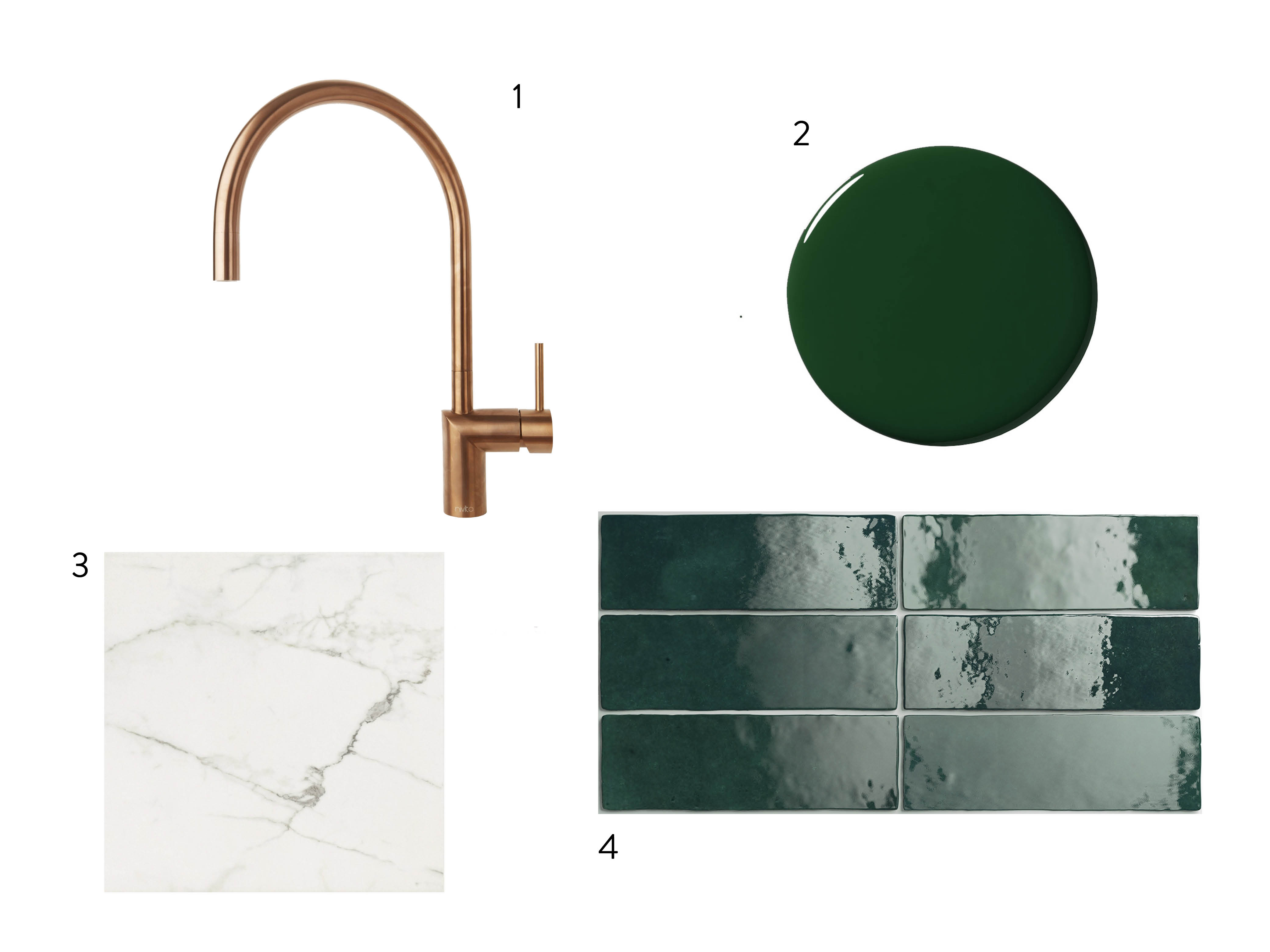 sourcebook of green paint and tile and marble floor