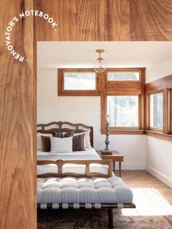 bright bedroom photo on a wood backdrop