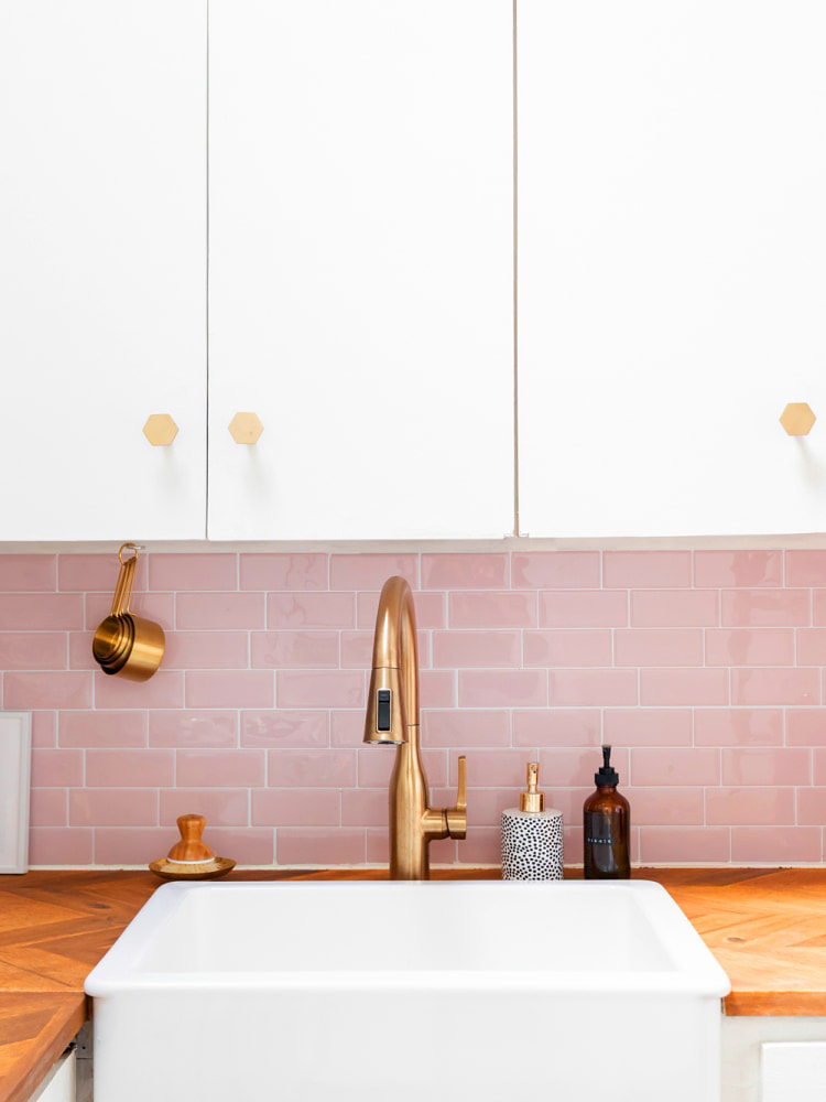 bright pink subway tiles