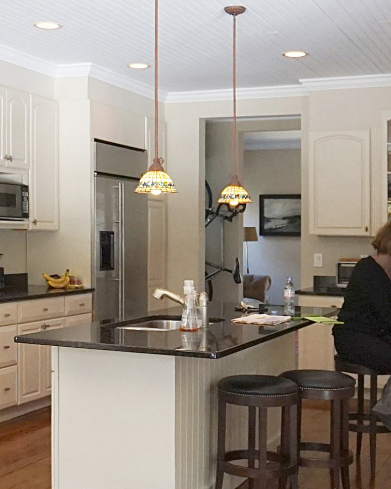 old kitchen with White Island