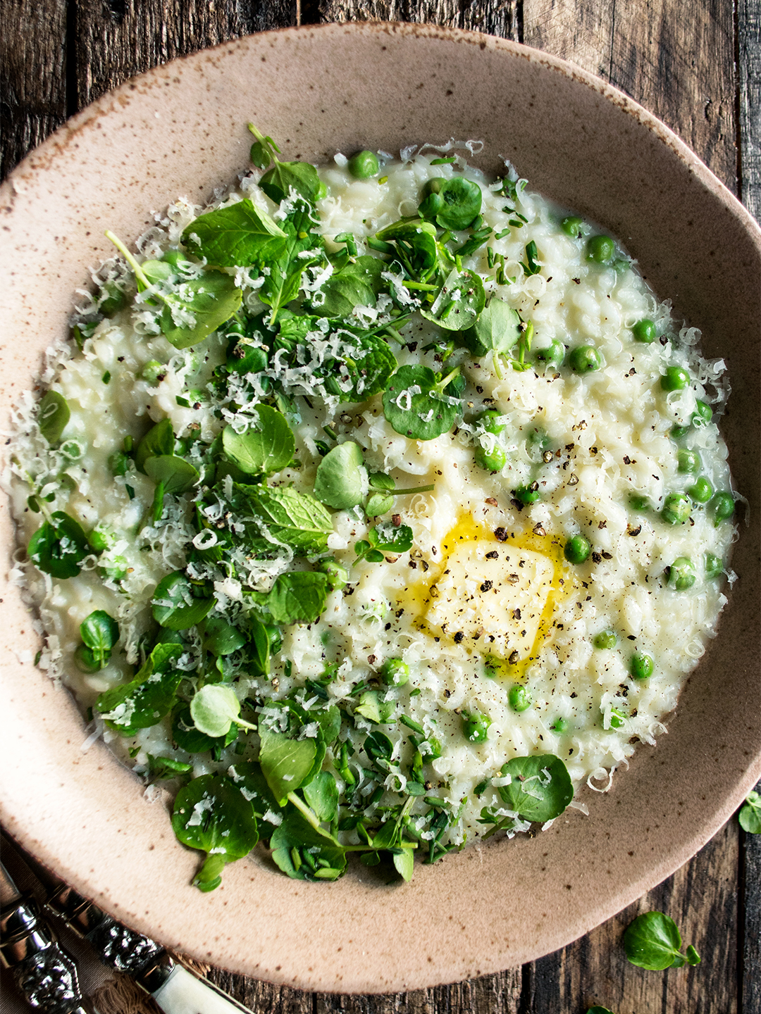 spring pea risotto