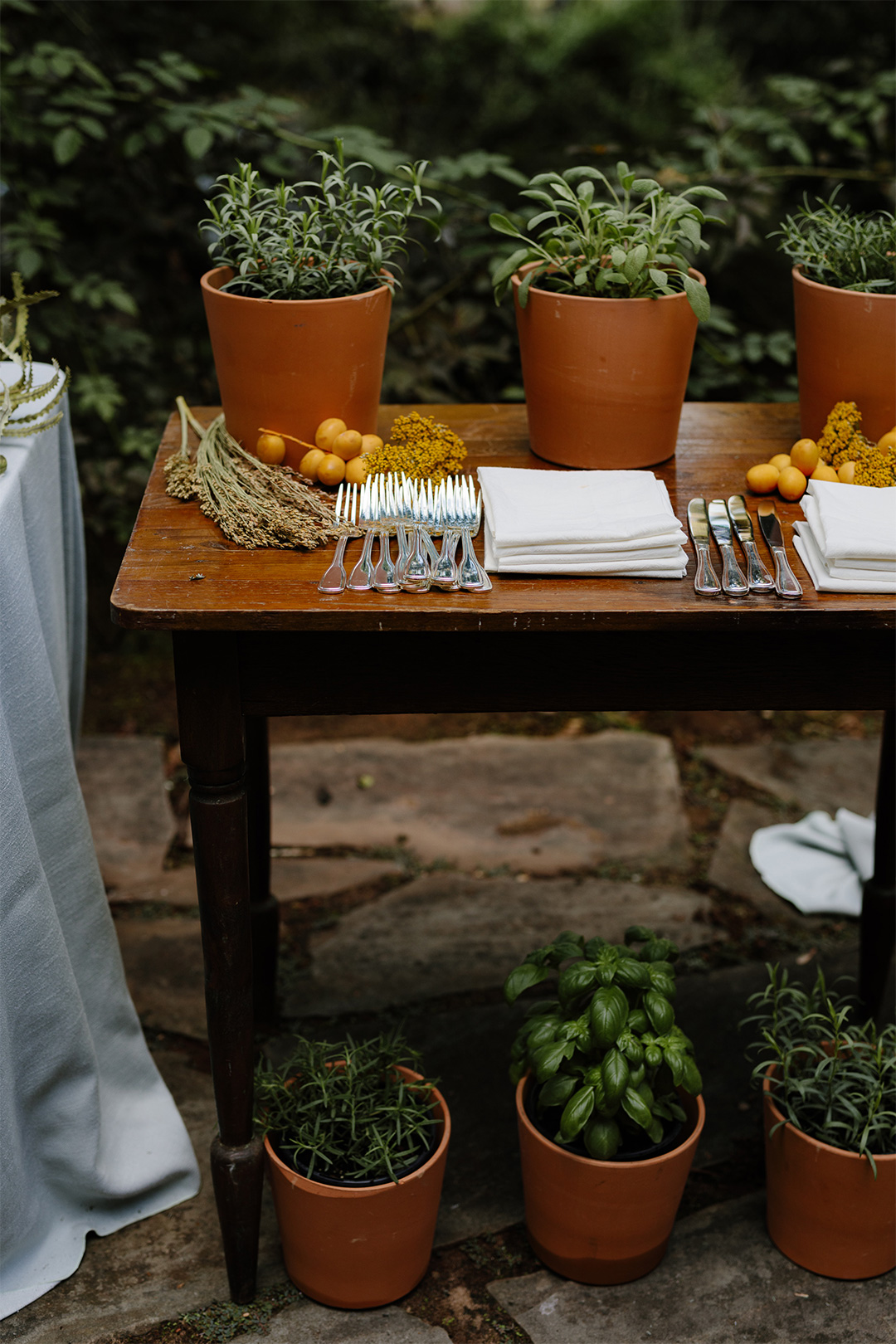 Table set-up with utensils