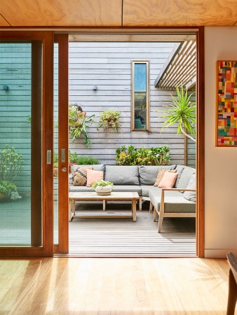 Outdoor deck with sofa