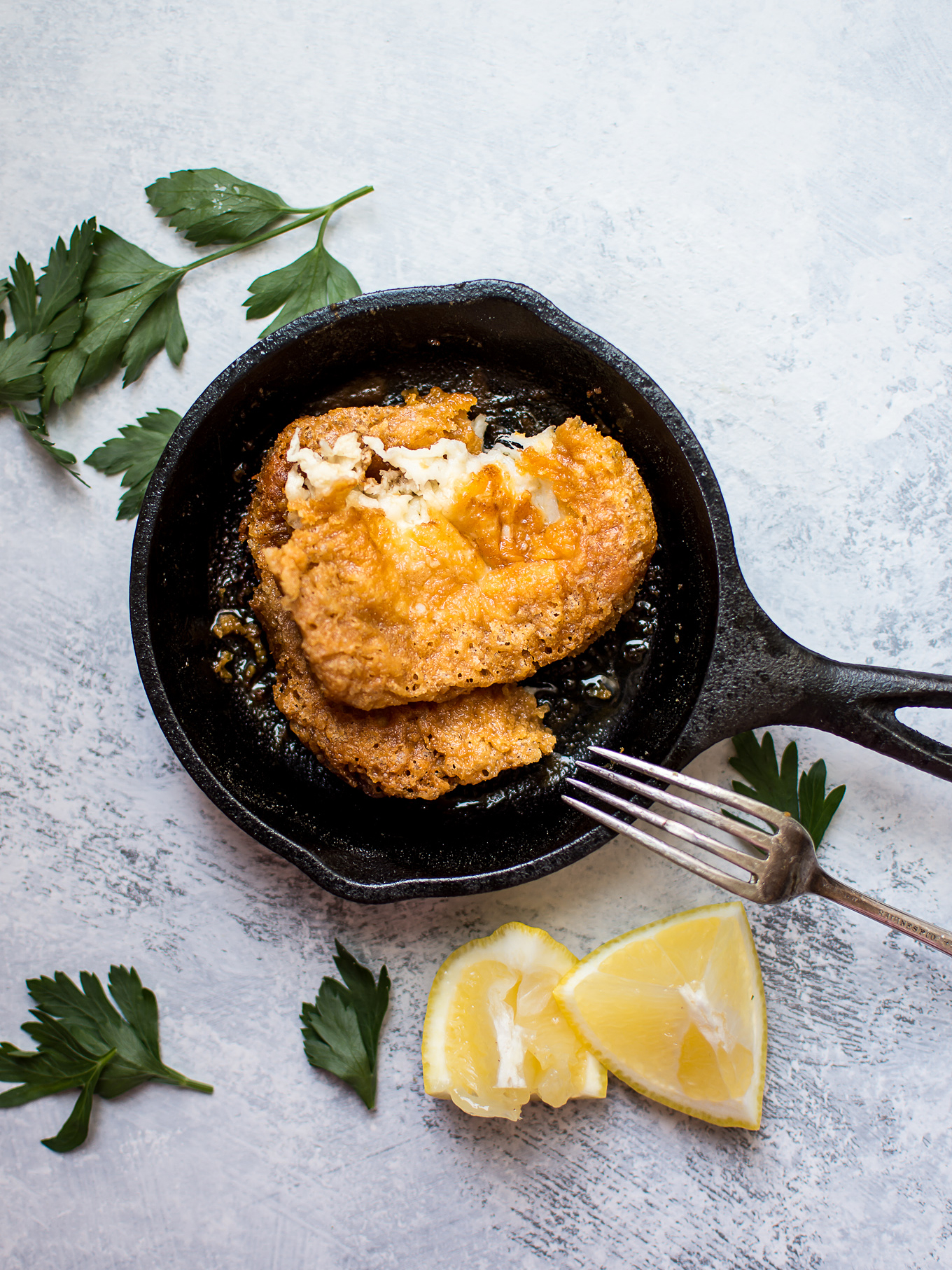 saganaki in a little skillet