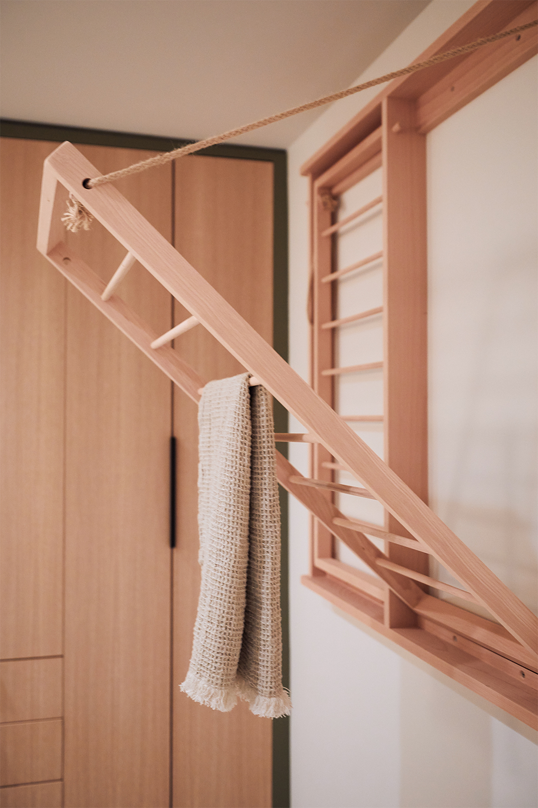 Built-in drying rack