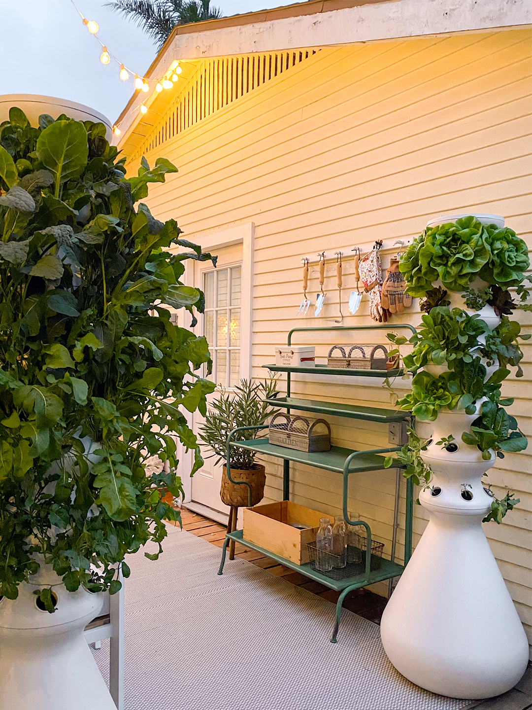 patio with garden cart