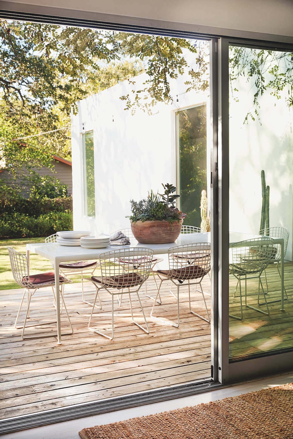 Backyard with dining table