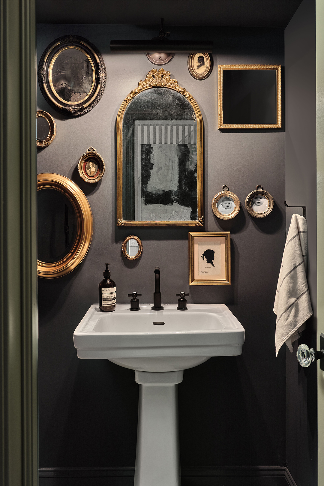 powder room with mirror collection