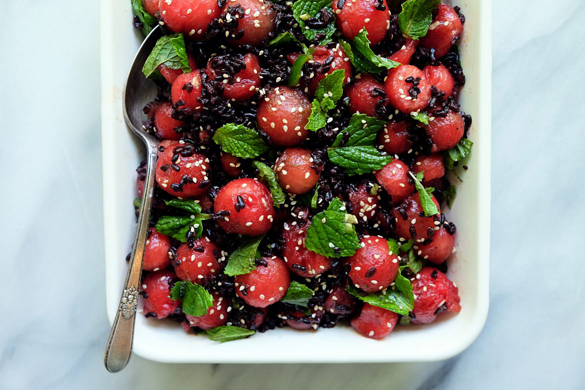 Watermelon Black Rice Salad