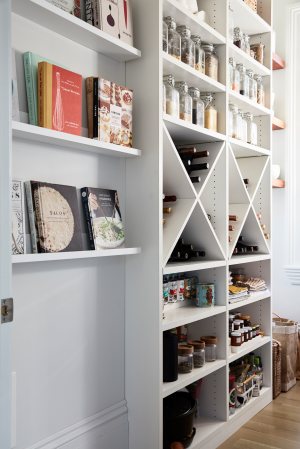 Kitchen pantry with wine storage