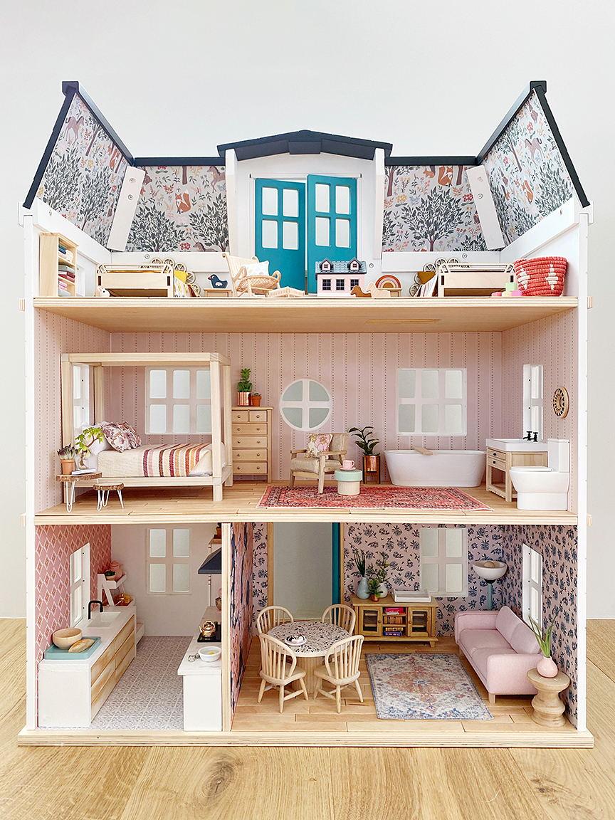 open side of dollhouse