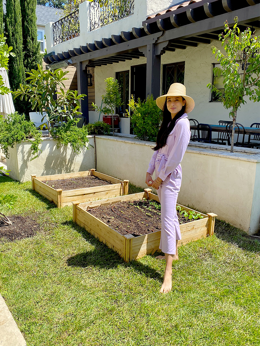 Lily Kwong in her garden