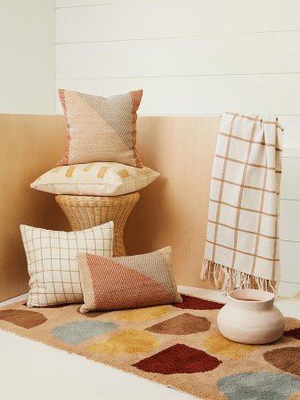 terra cotta pillows stacked