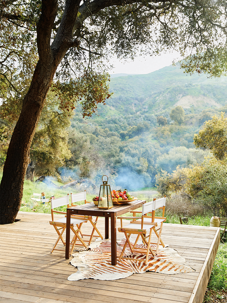 table outside with a view