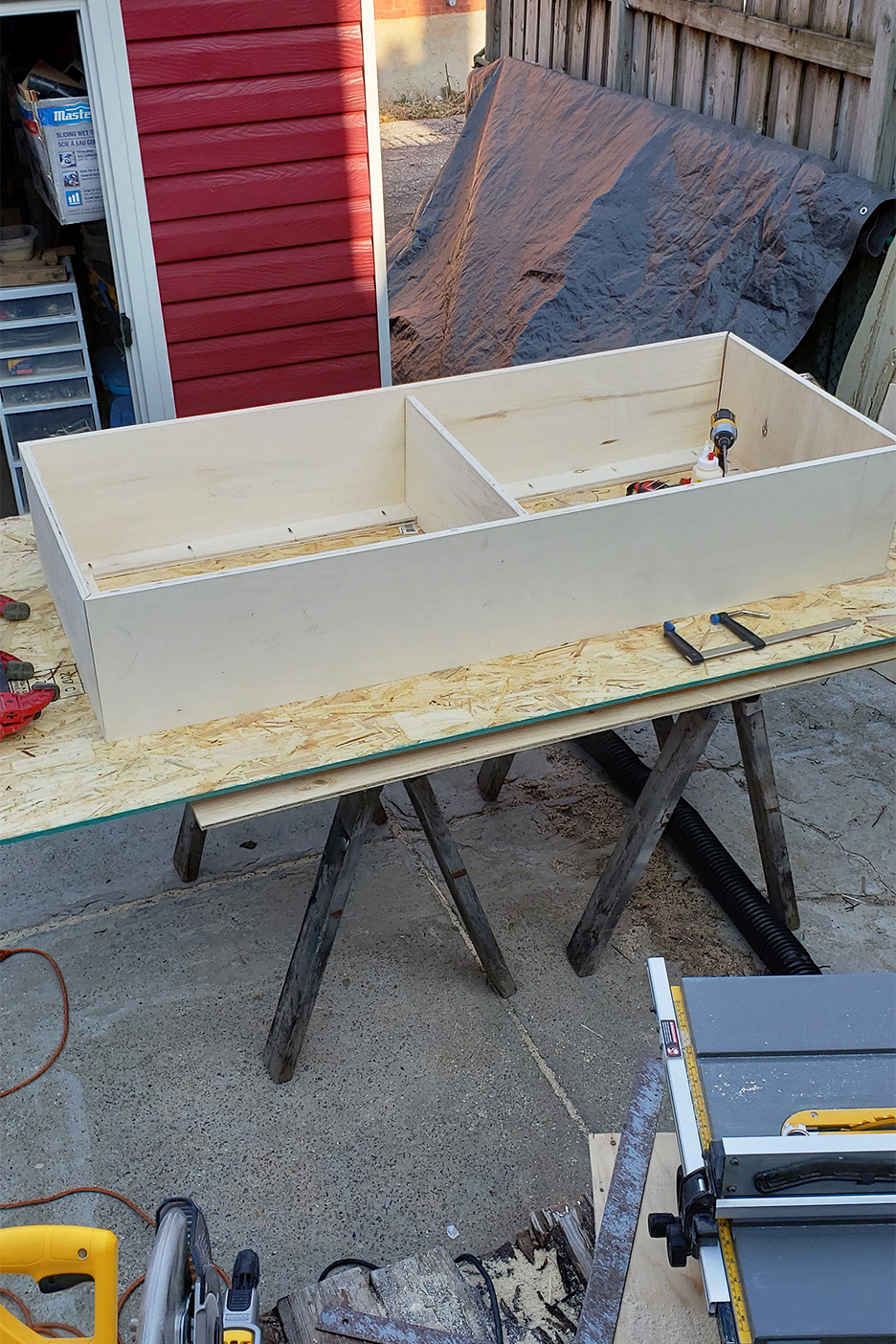 cabinet frame on a table