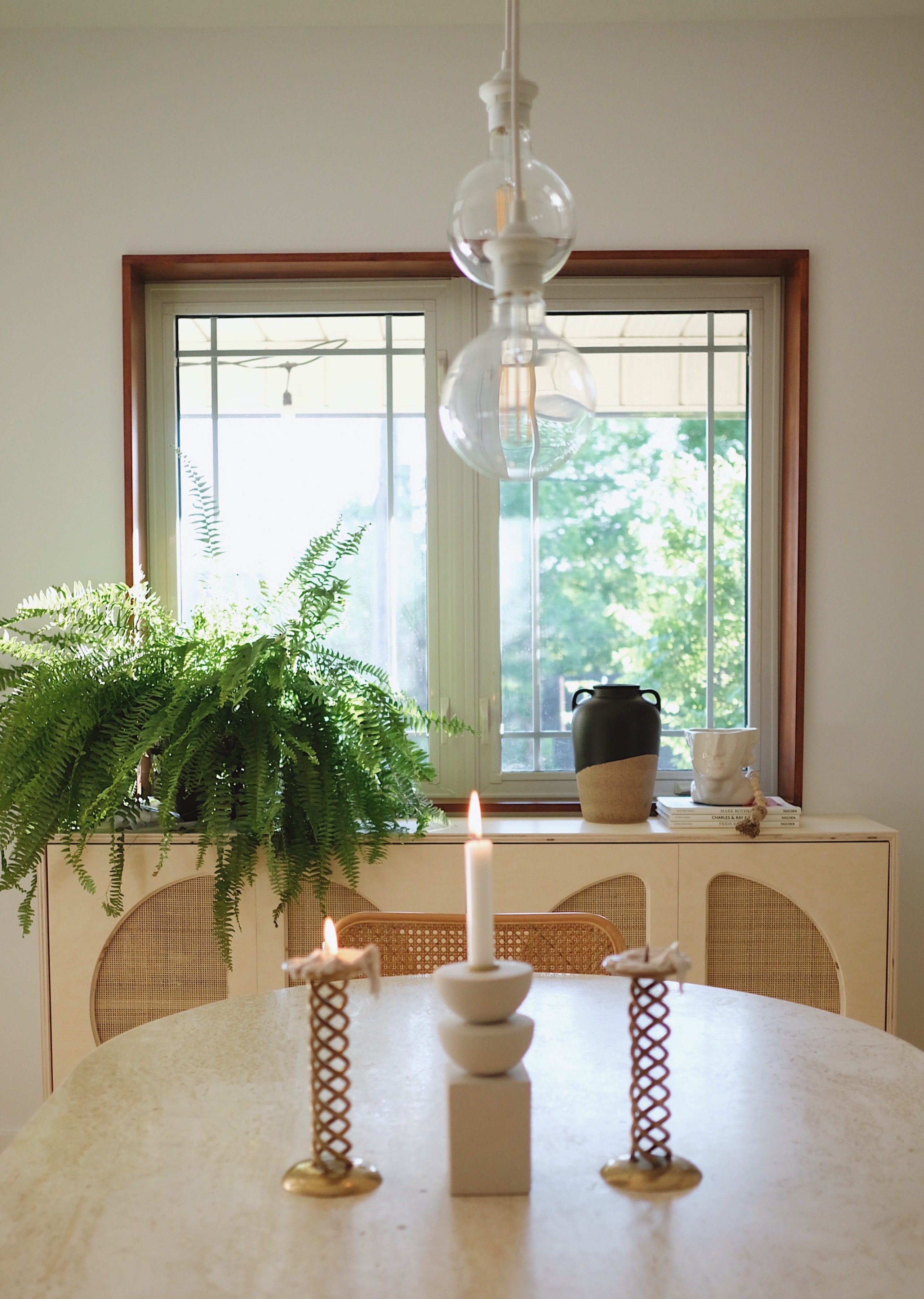 natural toned dining table