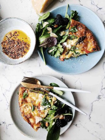 frittata on plates