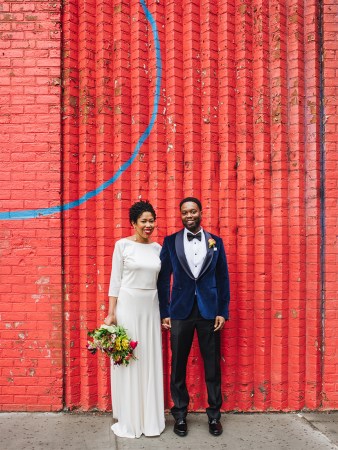 This Brooklyn Bride Rented Her Sparkly Reception Dress