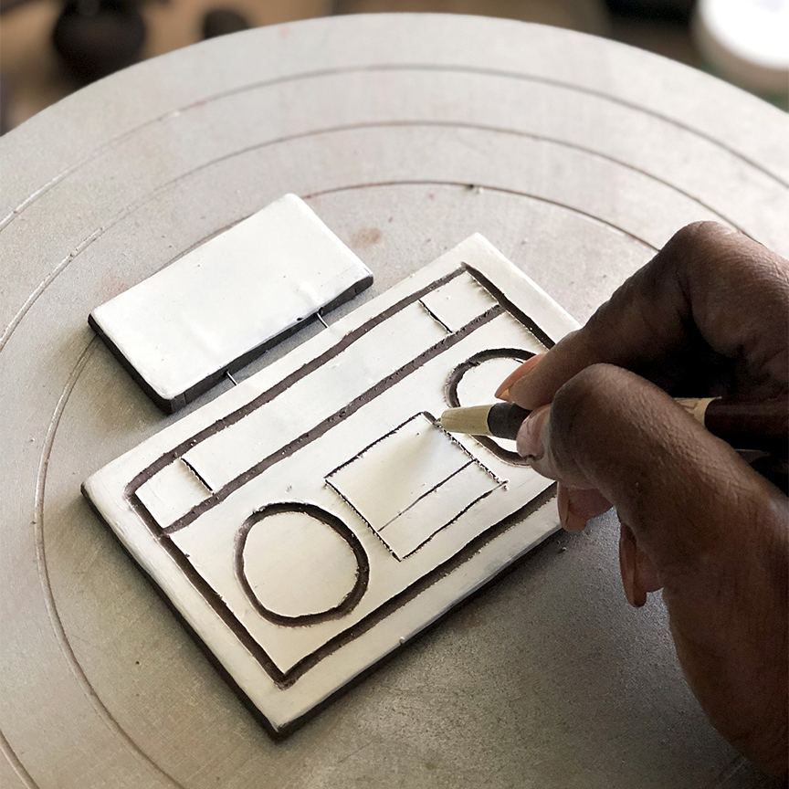 soap dish shaped like a boombox