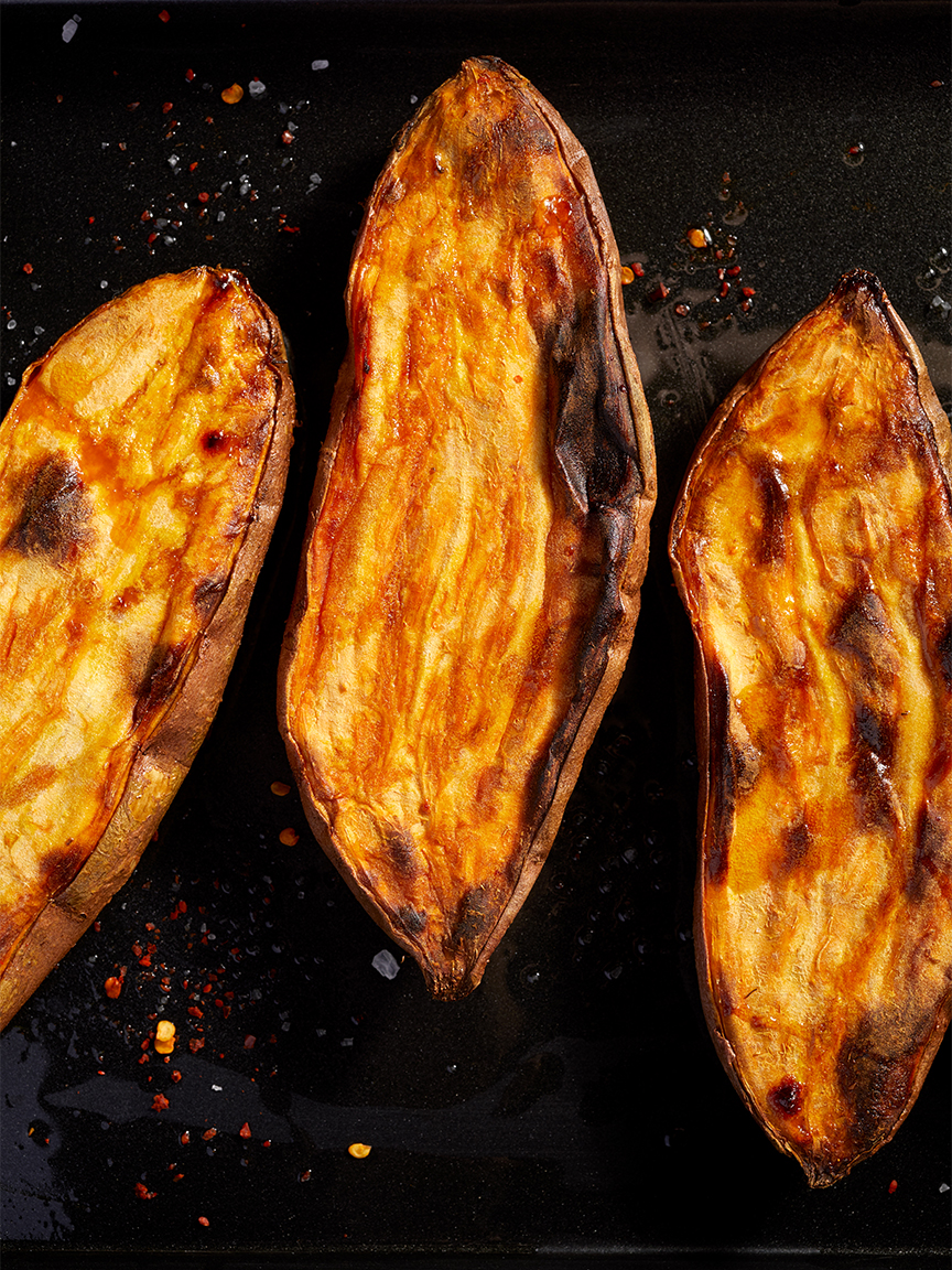 Grilled sweet potatoes