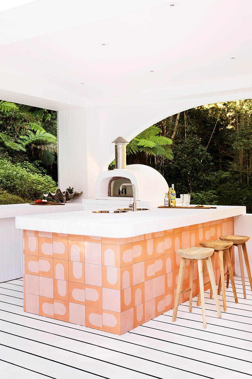 tiled outdoor kitchen