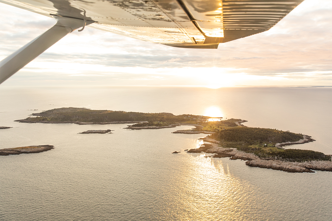 view of island from a plane