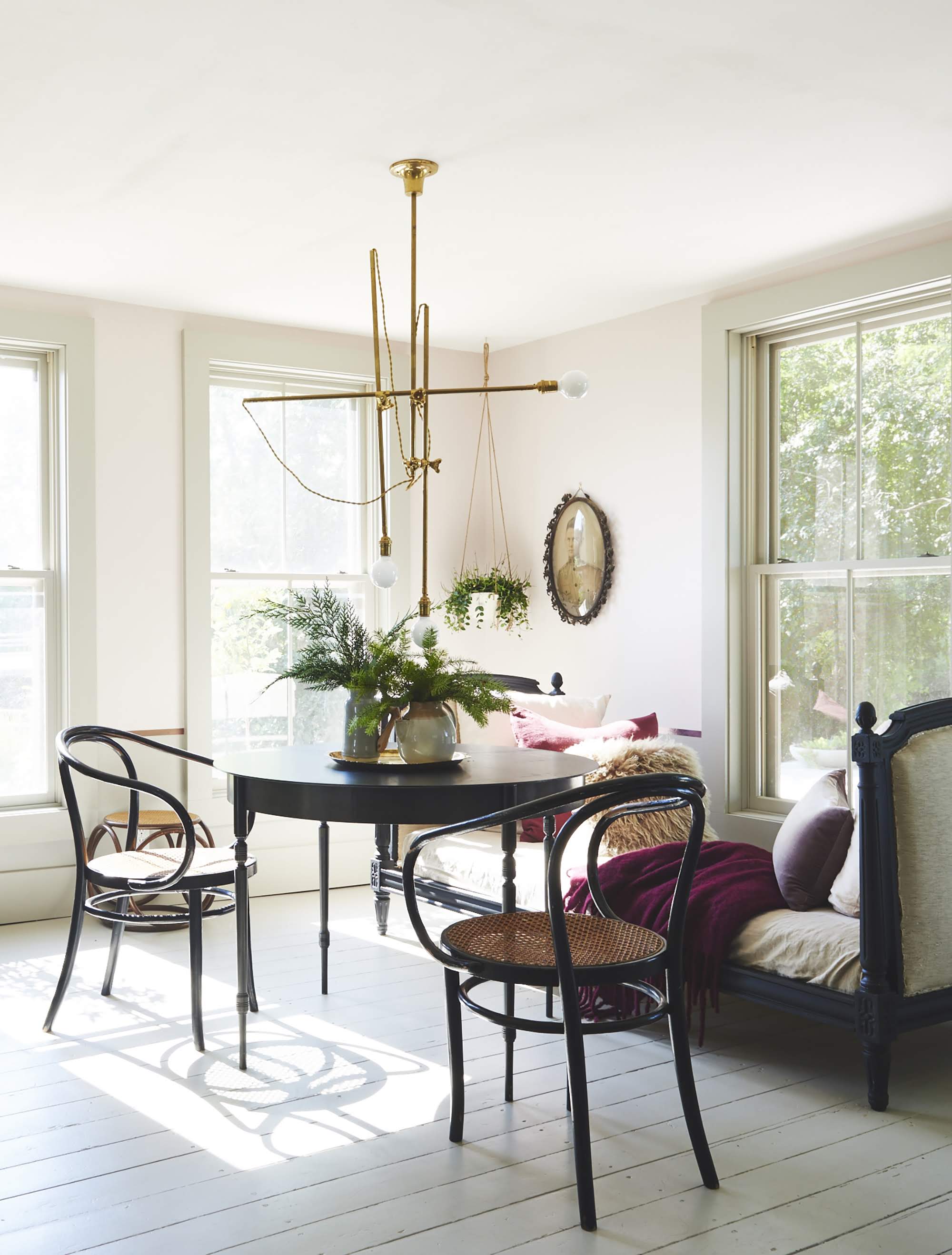 Upstate house with light gray floors