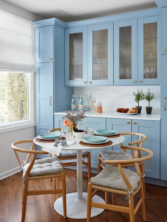 French blue kitchen breakfast nook