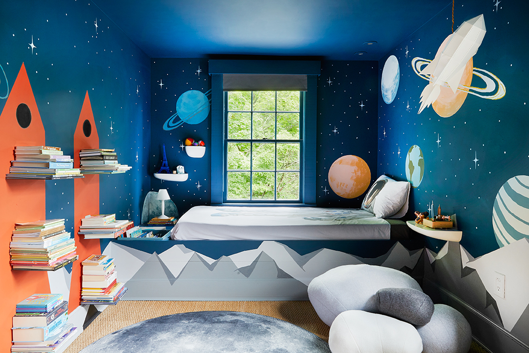 Planet-themed kids room