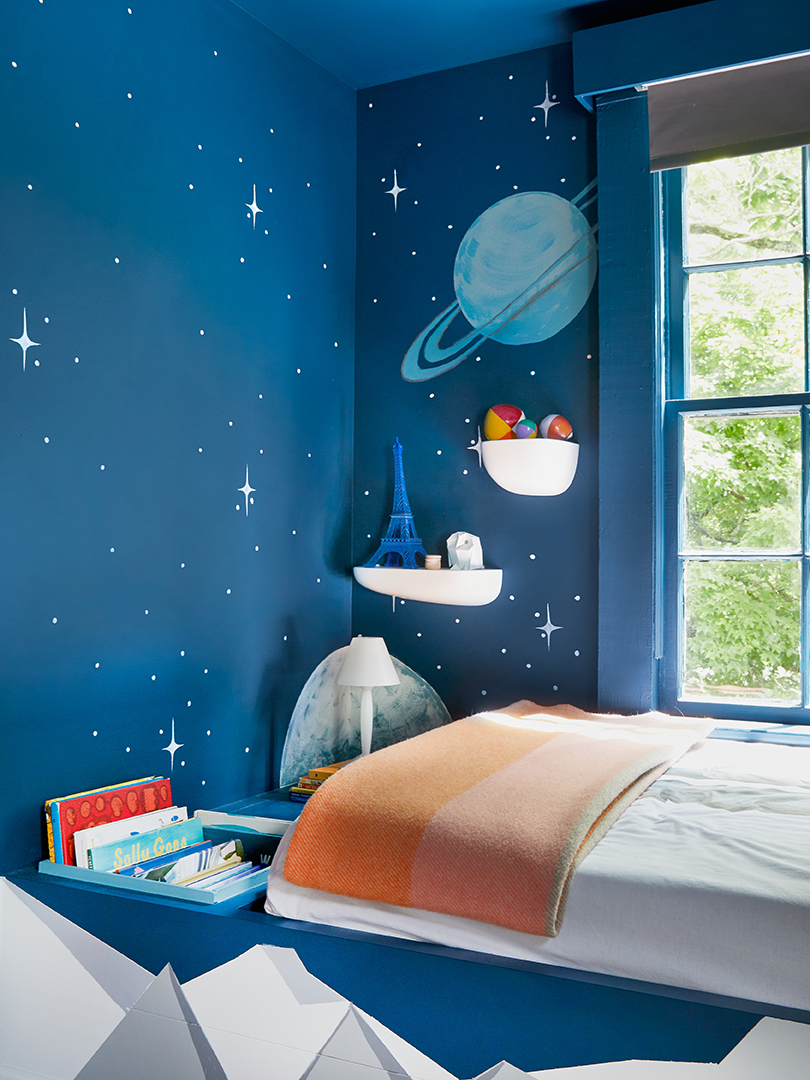 Stars and planets themed kids room