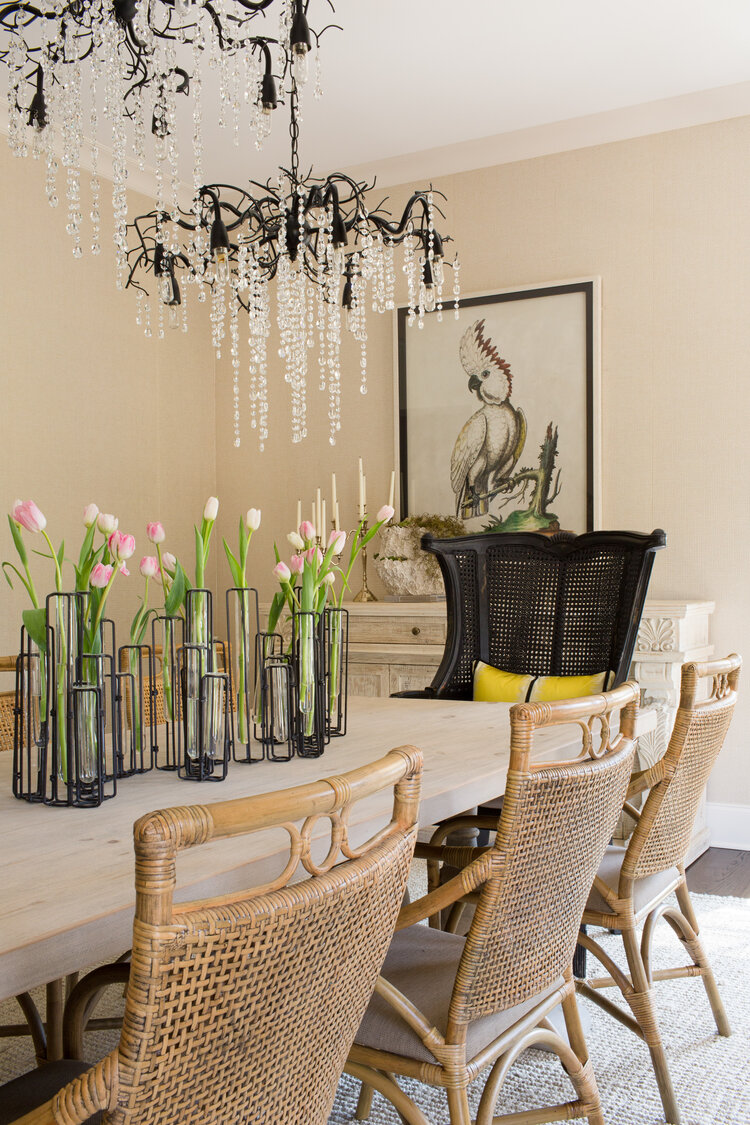 tropical inspired dining room