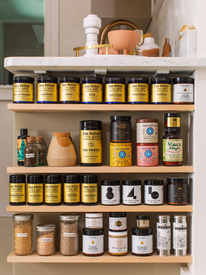 Wellness powders on shelves