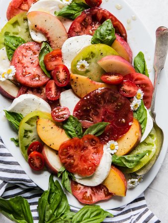 Tomato and peach salad