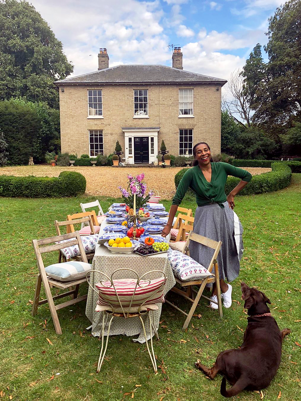 Paula Sutton in her yard